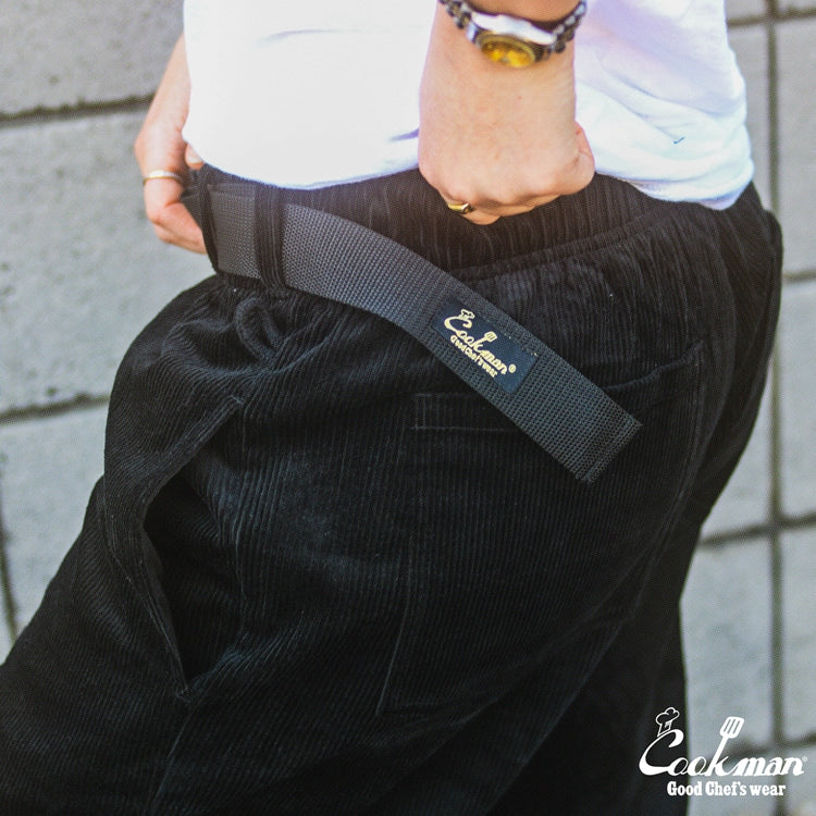 Cookman Chef Pants Semiwide - Black Belt Corduroy : Black