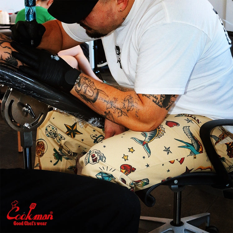 Cookman Chef Pants - Old Tattoo : Beige