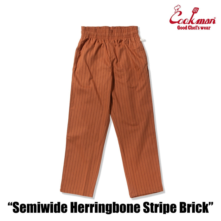 Cookman Chef Pants Semiwide -  Herringbone Stripe : Brick