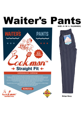 Waiter's Pants (stretch) - Stripe : Navy