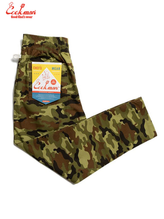 Chef Pants - Ripstop : Camo Green (Woodland)