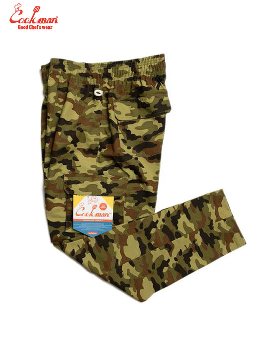 Chef Pants Cargo - Ripstop : Camo Green (Woodland)