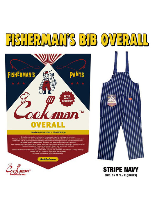 Fisherman's Bib Overall - Stripe : Navy