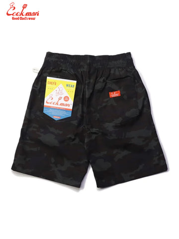 Chef Short Pants - Ripstop Camo Black (Woodland)