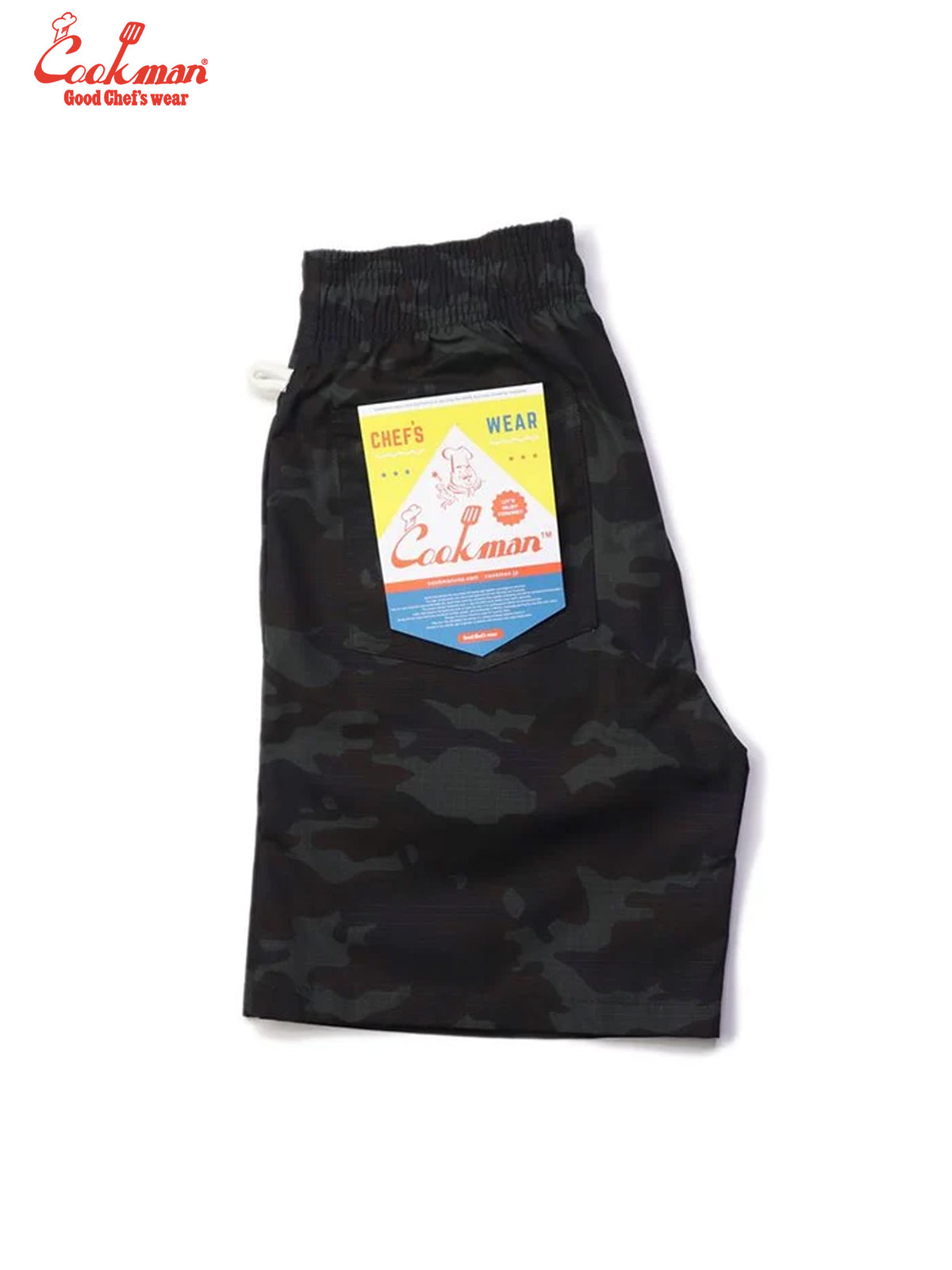 Chef Short Pants - Ripstop Camo Black (Woodland)