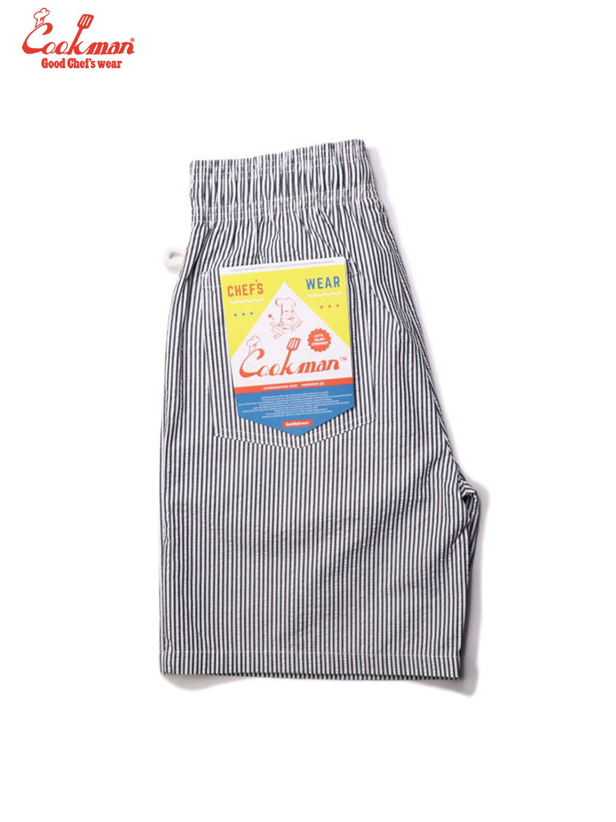 Chef Short Pants - Seersucker Stripe Navy
