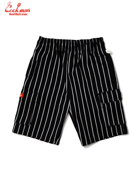 Chef Short Pants Cargo - Stripe : Black
