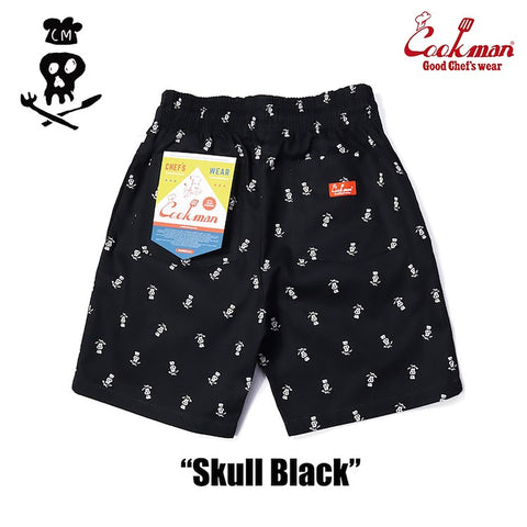 Chef Short Pants - Skull  : Black