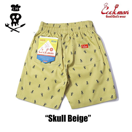 Cookman Chef Short Pants - Skull  : Beige