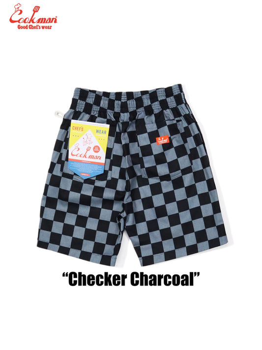Chef Short Pants - Checker : Charcoal