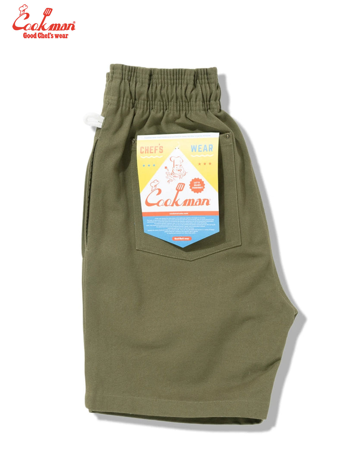 Chef Short Pants  Front pocket - Duck Canvas Olive
