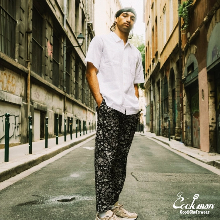 チノパン cookman  Chef Pants Paisley Black M Chef Pants - Paisley : Black