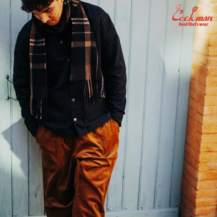 Cookman Harvest Pants Cropped - High Wale Corduroy : Dark Brown