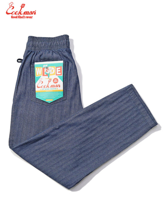 Chef Pants Semiwide - Herringbone Denim : Blue