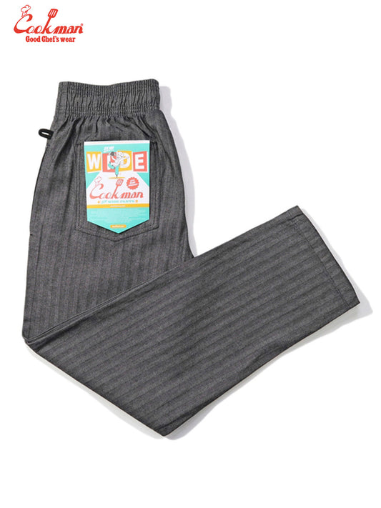 Chef Pants Semiwide - Herringbone Denim : Light Black