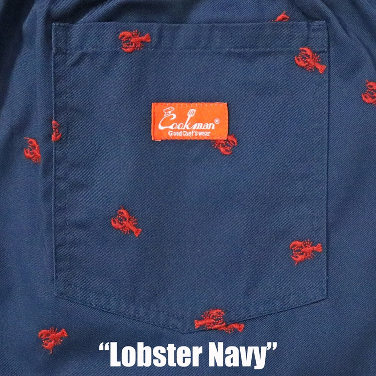 Chef Short Pants Embroidery - Lobster :  Navy