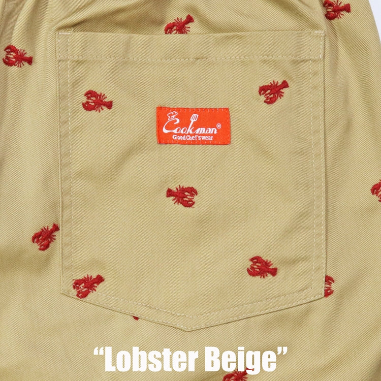 Chef Short Pants Embroidery - Lobster :  Beige