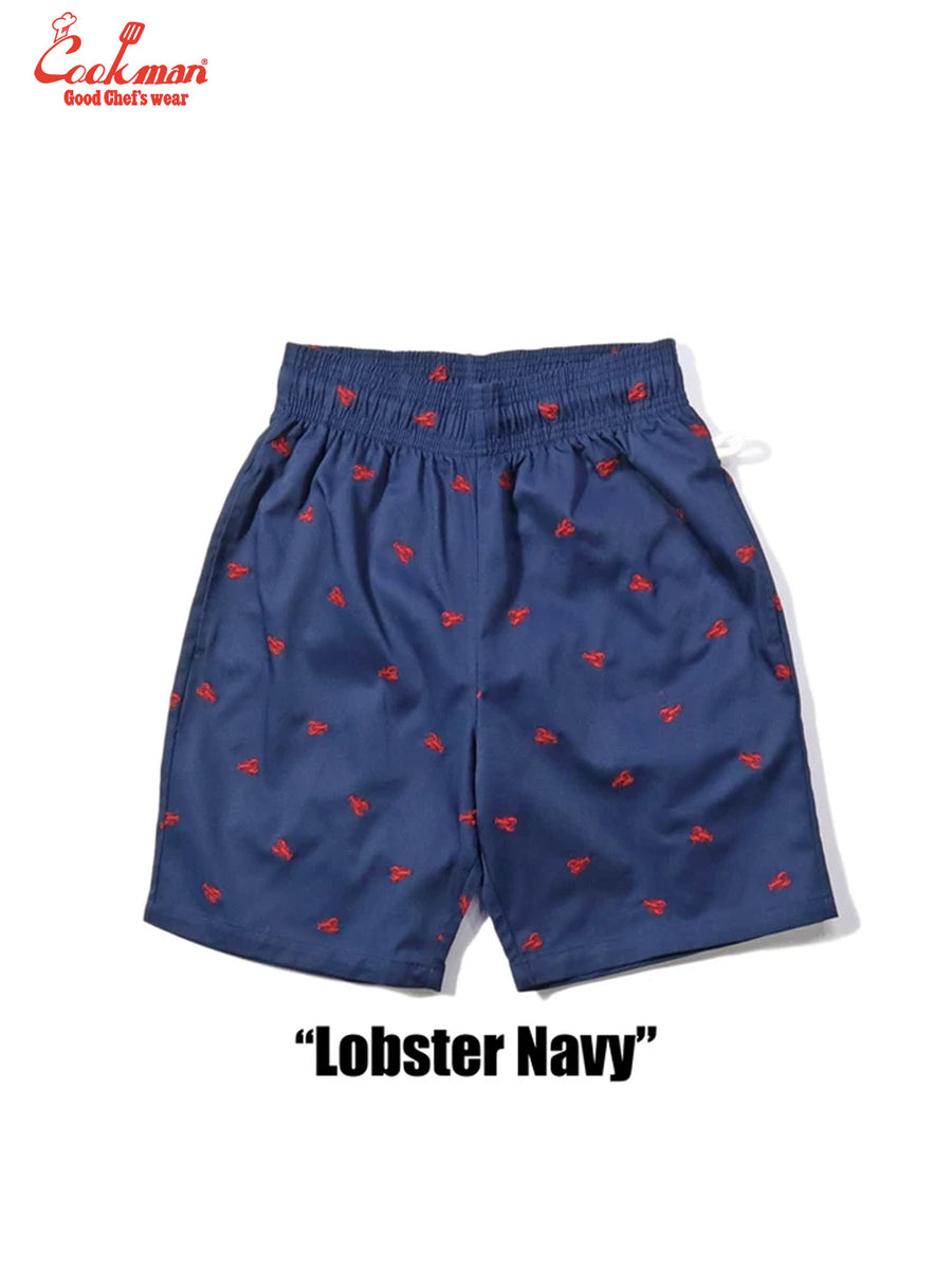 Chef Short Pants Embroidery - Lobster :  Navy