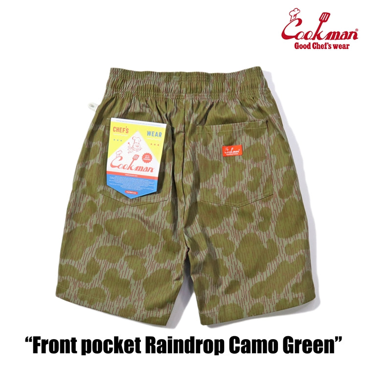 Chef Short Pants Front Pocket - Raindrop Camo : Green