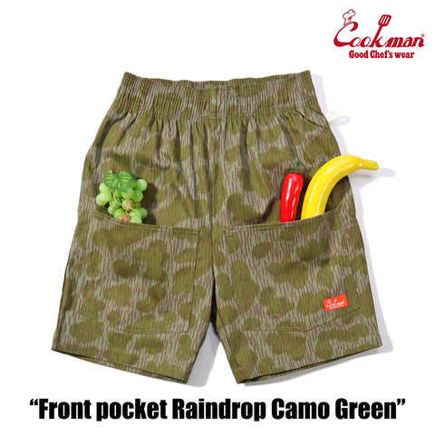 Cookman Chef Short Pants Front Pocket - Raindrop Camo : Green