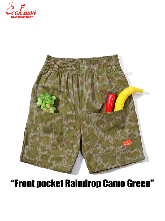 Chef Short Pants Front Pocket - Raindrop Camo : Green