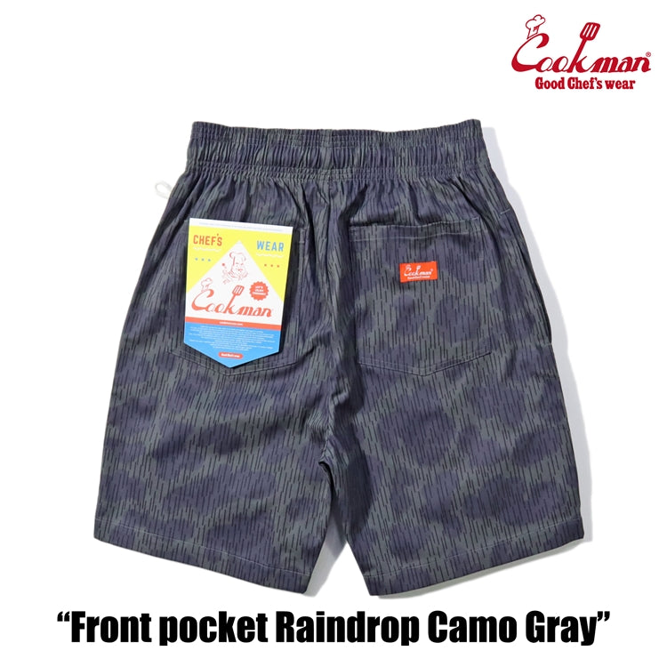 Chef Short Pants Front Pocket - Raindrop Camo : Gray
