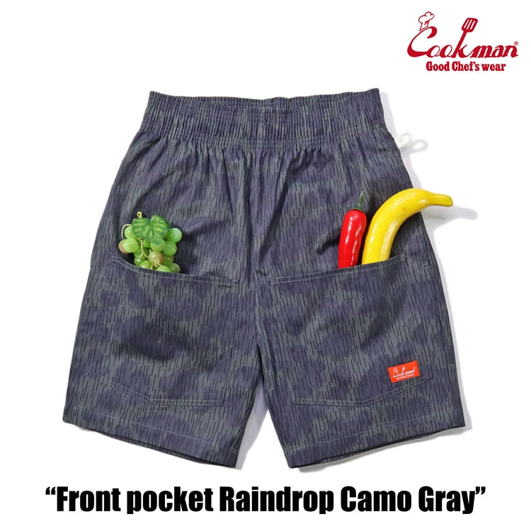 Chef Short Pants Front Pocket - Raindrop Camo : Gray