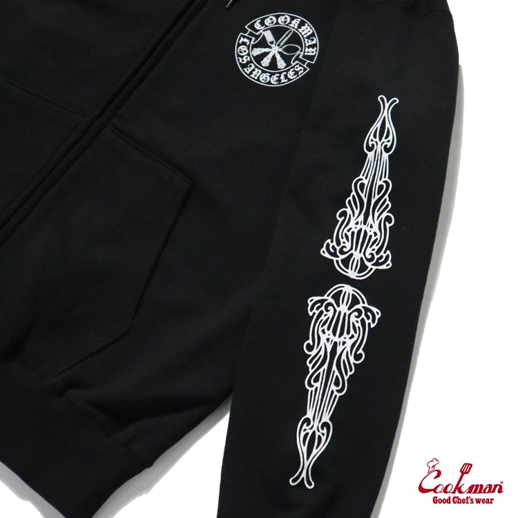 Cookman Zip-up Hoodie - Cutlery : Black