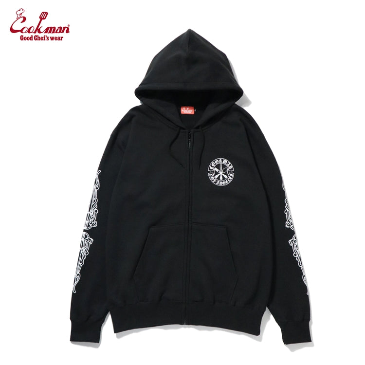 Zip-up Hoodie - Cutlery : Black