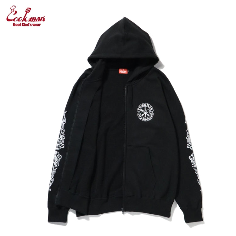 Cookman Zip-up Hoodie - Cutlery : Black