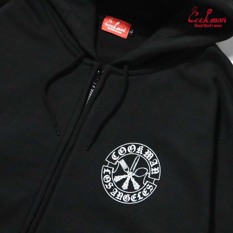 Cookman Zip-up Hoodie - Cutlery : Black