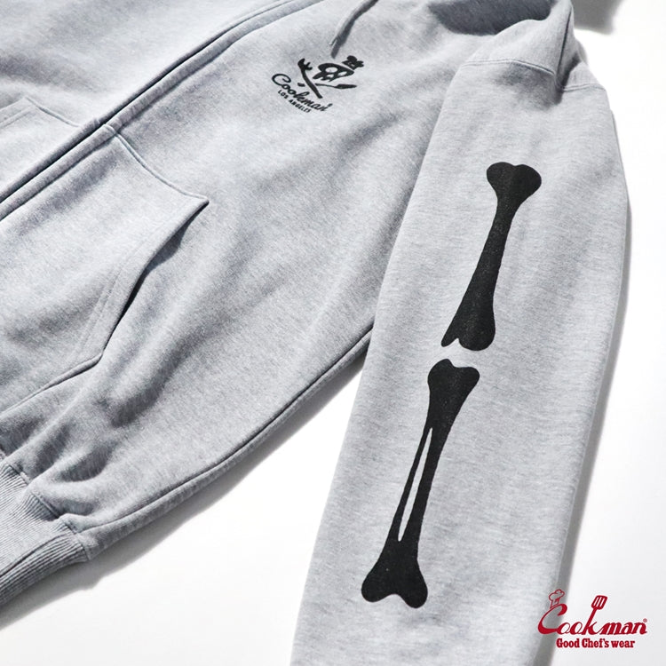 Cookman Zip-up Hoodie - Skull : Gray