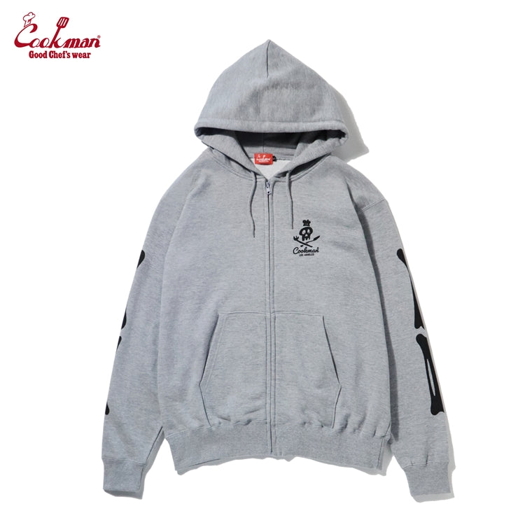 Zip-up Hoodie - Skull : Gray