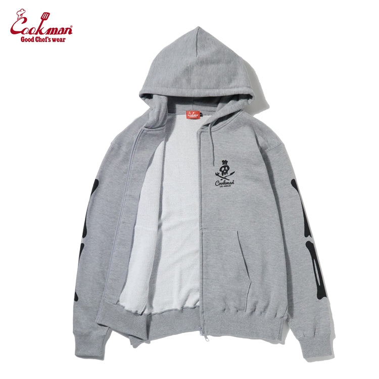 Cookman Zip-up Hoodie - Skull : Gray