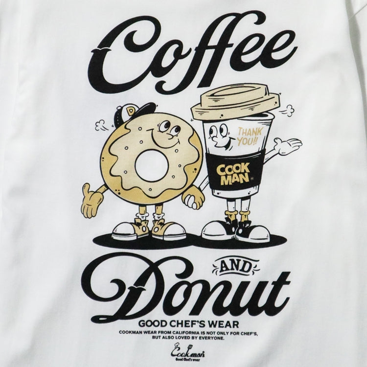 Cookman Long Sleeve Tees - Coffee & Donut : White