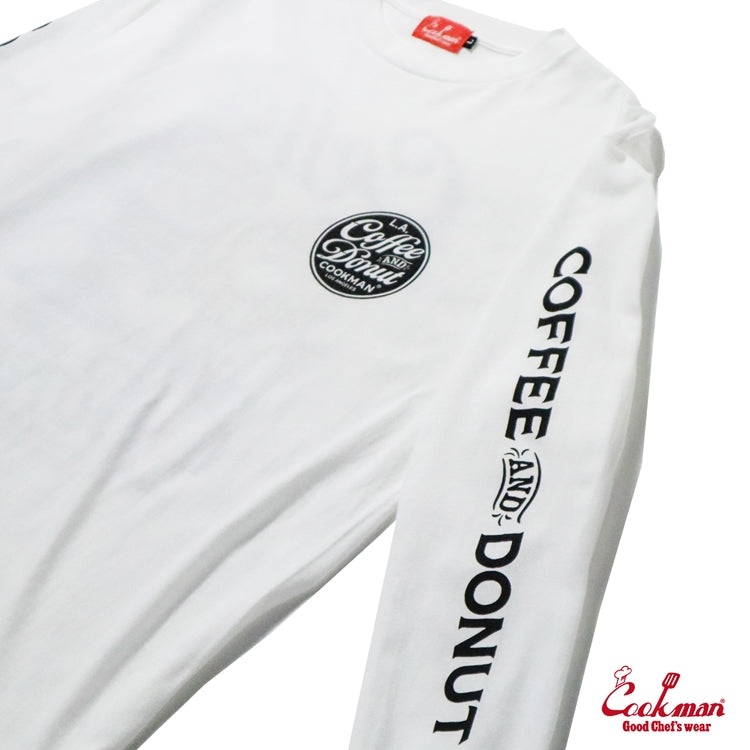Cookman Long Sleeve Tees - Coffee & Donut : White