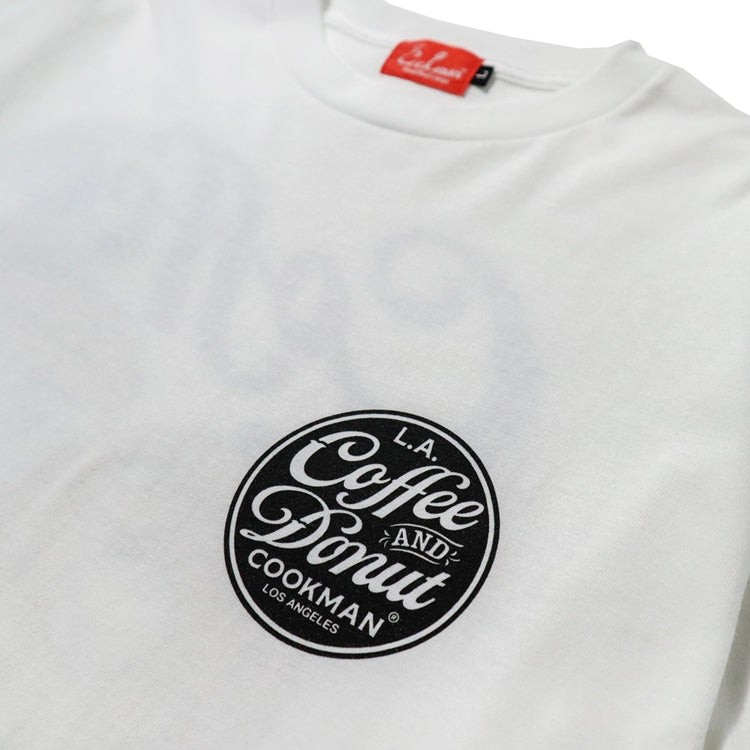 Cookman Long Sleeve Tees - Coffee & Donut : White