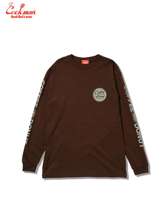 Long Sleeve Tees - Coffee & Donut : Dark Brown