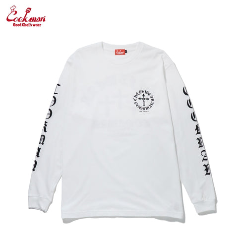 Cookman Long Sleeve Tees - Wine Opener : White