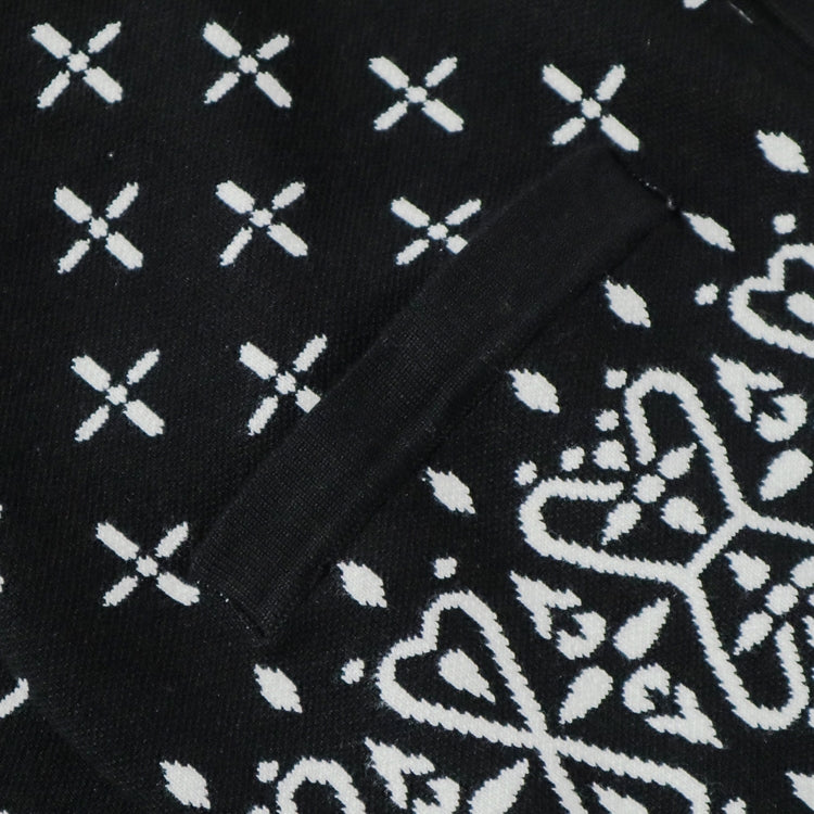 Cookman Knitted Cardigan - Bandanna Cross : Black