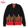 Cookman Knitted Cardigan - Flame : Black