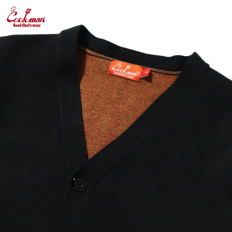 Cookman Knitted Cardigan - Flame : Black