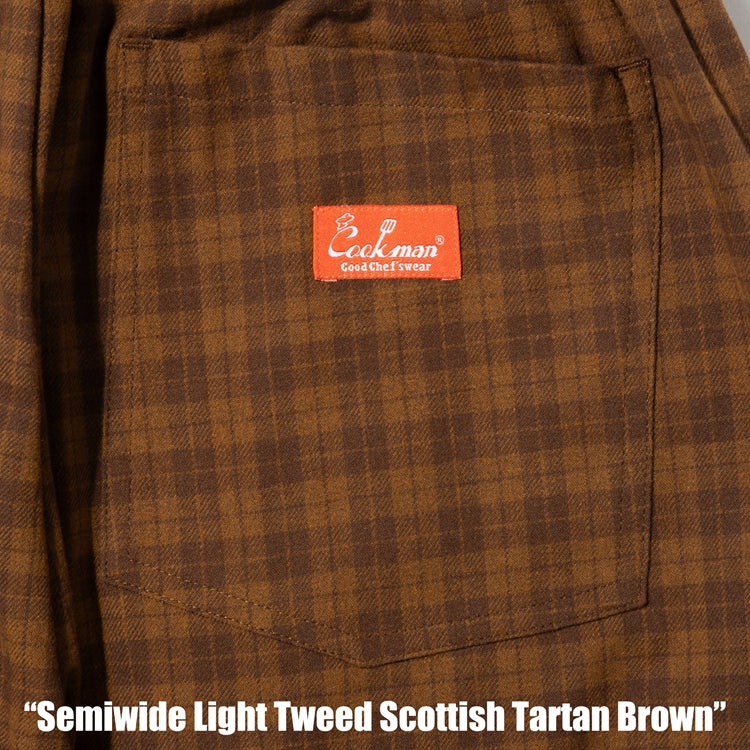 Cookman Chef Pants Semiwide -  Light Tweed : Scottish Tartan Brown