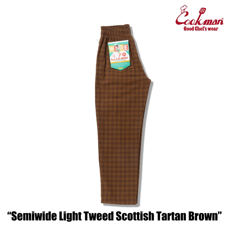 Cookman Chef Pants Semiwide -  Light Tweed : Scottish Tartan Brown