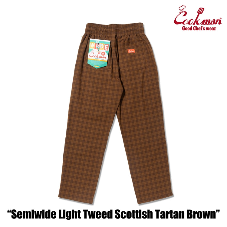 Cookman Chef Pants Semiwide -  Light Tweed : Scottish Tartan Brown