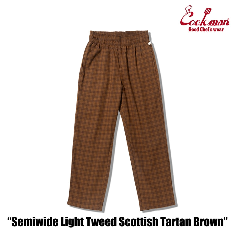 Cookman Chef Pants Semiwide -  Light Tweed : Scottish Tartan Brown