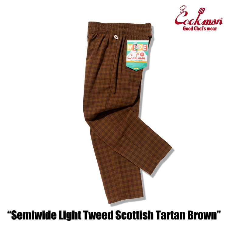 Cookman Chef Pants Semiwide -  Light Tweed : Scottish Tartan Brown