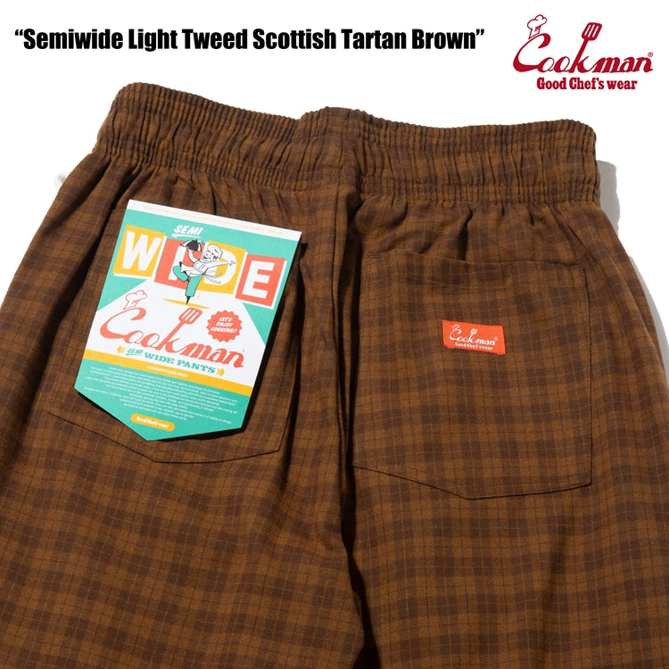 Cookman Chef Pants Semiwide -  Light Tweed : Scottish Tartan Brown