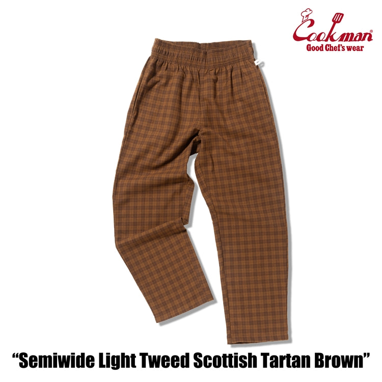Cookman Chef Pants Semiwide -  Light Tweed : Scottish Tartan Brown