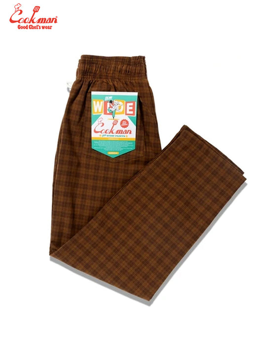 Chef Pants Semiwide -  Light Tweed : Scottish Tartan Brown